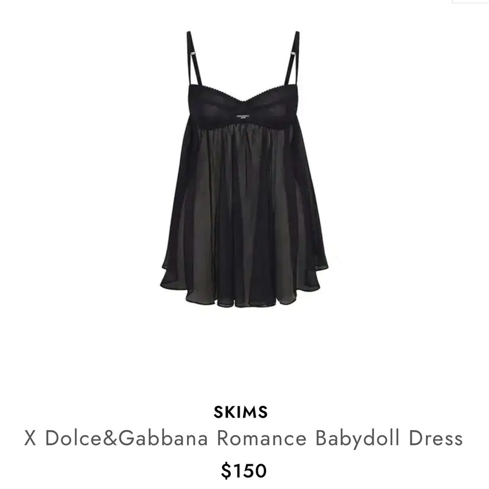 SKIMS Black Babydoll Dress